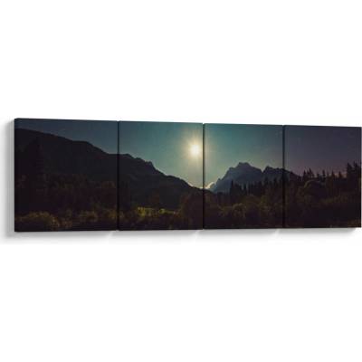 Obraz - noční obloha, Čtyřdílný 160x40 cm