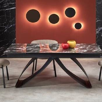 ЕВРОМАР Разтегателна трапезна маса hilario черен (100.001.0219)