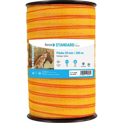 Páska pro elektrický ohradník, šířka 20 mm, žluto-oranžová, délka 200 m