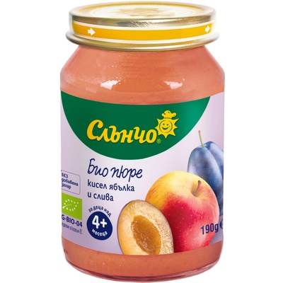 Слънчо био кисел с ябълка и слива - 190 г