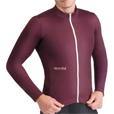 Sportful Мъжка фланелка с дълъг ръкав за колоездене Sportful Classic Thermal Jersey Cycling jersey - Deep Bordeaux - размер XXL (056-3775-0215)