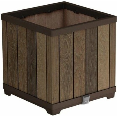 Keter Kvetináč Deco Square walnut 45,5 x 45,5 x 45,5 cm hnedý