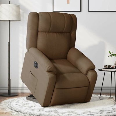 vidaXL 3204738 Elektrické zvedací polohovací křeslo textil Hnědá