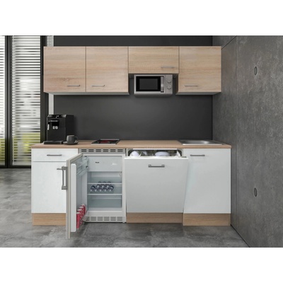 Flex Well Kuchyňa Florida 210 cm/typ 2 chladnička/mikrovlnka/var.doska/umývačka