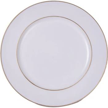 Qx impex kft Пластмасов поднос IRIS със златна украса, бял 33 cm 676569 (676569)
