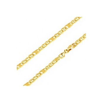 Šperky eshop Retiazka zo žltého zlata, oválne očká s paličkou, článok s mriežkou GG198.31