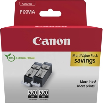 Canon Комплект 2 глави за Canon Pixma IP4600/MP640/MP620/MX870 Series - Ink - PGI520 (PGI-520) / 2932B019 - Black - DOUBLE PACK - PN 2932B019 (2932B019)
