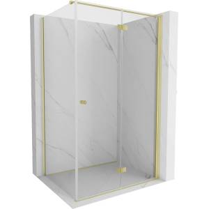 Mexen Mist-F сгъваем душ кабина дясна 75 x 70 см, прозрачна, златно четкана (8A6T-075-070-55-00-P)