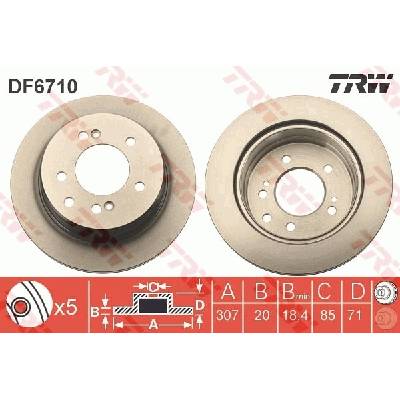 Brzdový kotúč TRW DF6710