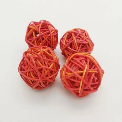 Ratan ball 4 cm / 30 kusů - oranžčervená - SU1025