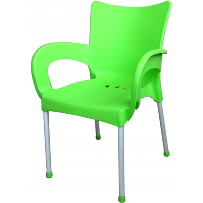 Mega Plast, plastová židle SMART (AL nohy), 83 x 57 x 54 cm, stohovatelná, zelená