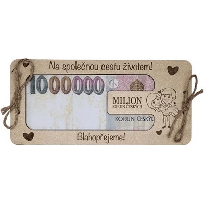 Přání Novomanželům milion korun- ruce