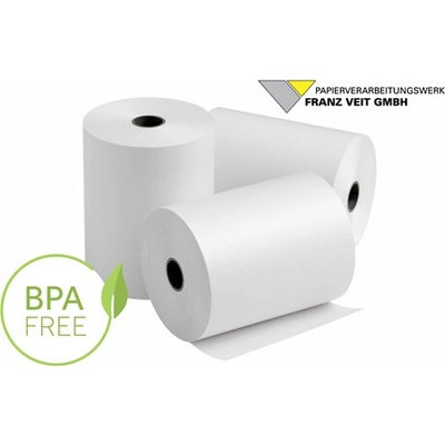 Termo pokladný kotúčik 80/70/17 BPA free, 57,6 m, priemer 7 cm, šírka 8 cm, biela TK80/70/17/48/60