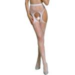 Passion ECO Passion Passion ECO - Open Crotch Suspender Pantyhose - White One Size