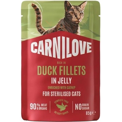 CARNILOVE Cat POUCH JELLY rich in Duck enriched with Catnip for Sterilised 85 g