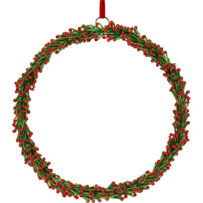 WURM Skleněný vánoční věnec 20 cm zeleno-červený kruh