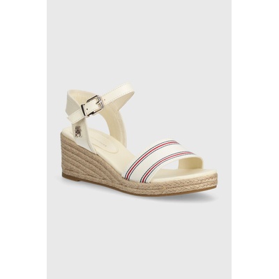 Tommy Hilfiger Сандали Tommy Hilfiger SHIRTING WEDGE SANDAL в бежово FW0FW07887 (FW0FW07887)