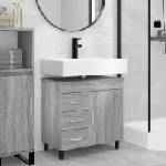 vidaXL Шкаф със светло за баня Сив Сонома 60 x 35 x 60 см (889381)