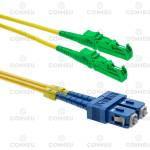 Conneu E2000-APC-SC-UPC дуплексна пач корда, сингълмод OS2, 3 мм. , жълта, Conneu (3.0 м) (CNFJ-E2ASCOS2DYE3mm-3)