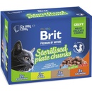 Brit Premium Cat Meat Sterilised mix v omáčke Multi 1200 g 12 x 100 g