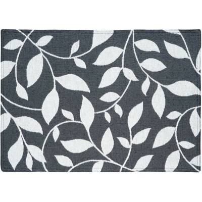 SCANquilt Prestieranie motiv FINO listy čierna 45x140 cm