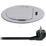Solight PP122C-PD20-Колона с контакти за маса 1x230V + USB-C PD сребрист (SL1589)