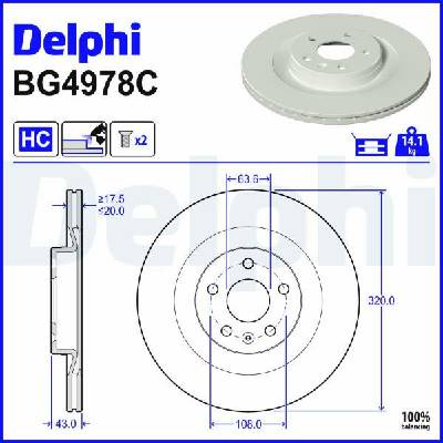 Brzdový kotúč (cena za 1ks) DELPHI BG4978C