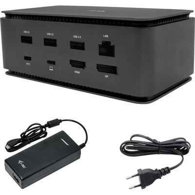 i-Tec USB4 Metal Docking station Dual 4K HDMI DP with Power Delivery 80 W + i-tec Universal Charger 112 W USB4DUALDOCK100W