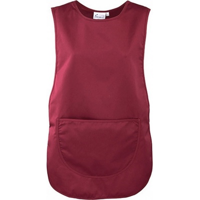 Premier Workwear Dámský tabard s velkou nakládanou kapsou vínová Pantone 216 S PW171