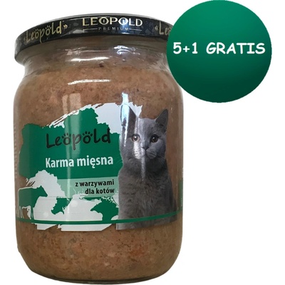 Leopold mäsové krmivo so zeleninou pre mačky 6 x 500 g