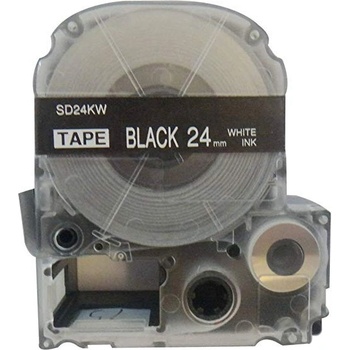Compatible Epson LK-SD24KW, 24mm x 9m, бял печат / черен фон, съвместима лента (LKSD24KW)