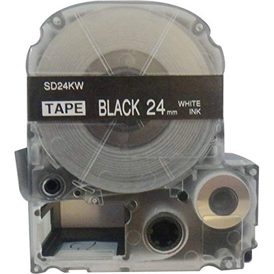 Compatible Epson LK-6BWV, SD24KW, 24mm x 9m, бял печат / черен фон, съвместима лента (LKSD24KW)