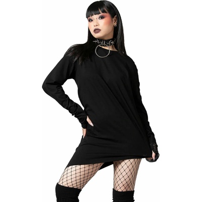 KILLSTAR унисекс блуза с дълъг ръкав KILLSTAR - Thaddeus Asymmetric - Черен - KSRA005145