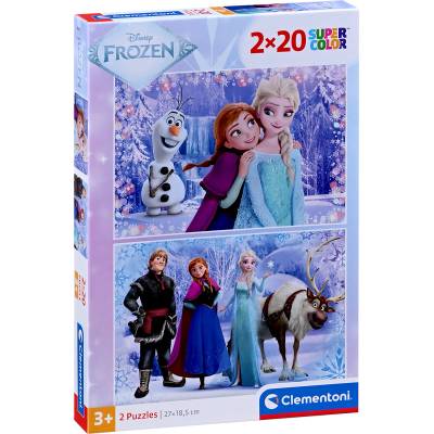 Clementoni Детски пъзел Clementoni от 2 х 20 части - Замръзналото кралство (24825)