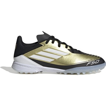 Adidas Юношески футболни стоножки Adidas Messi F50 League Junior Astro Turf Football Boots - GOLDMT/FTWWHT/C