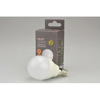 Solight LED žárovka , miniglobe, 6W, E14, 3000K, 510lm, bílé provedení