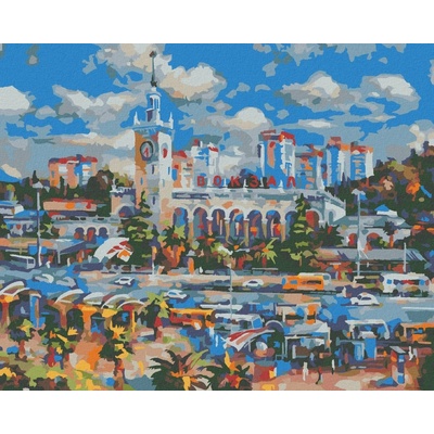Zuty Malování Podle Čísel Vlakové Nádraží V Sochi 80 x 100 Cm Plátno Rám