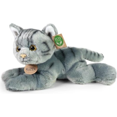 Rappa Плюшена котка сива лежаща 30 см eco-friendly