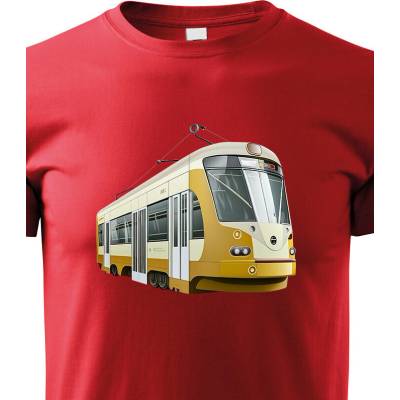 Dětské triko Tramvaj Červená Canvas Dětské tričko Bezvatriko.cz 1834