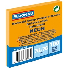 Samolepicí bloček 76 x 76 mm - neonově oranžový 100 listů