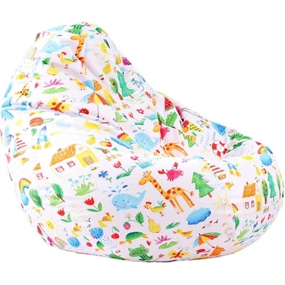 Pufrelax Калъф за пуф круша, 320л. , Nirvana Grande - A Colourful World, (Не съдържа пълнеж), водоустойчив, принт (COVER_PUF-G-NGR-TEXP-LUC)