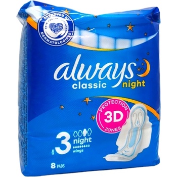 Always classic дамски превръзки, Night, 8 броя