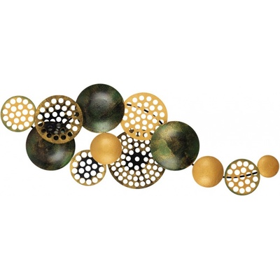 Wallity Nástěnná kovová dekorace BUBBLES 90 cm černá/zlatá