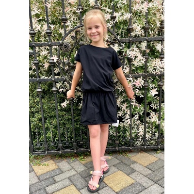 MIMI moda dla dzieci dívčí cropped šaty černé