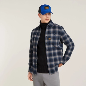 Image 1 of G-Star RAW Карирана риза G Star Men's Bristum Checked Long Sleeve Shirt - Sea Blue