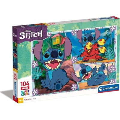 Clementoni - Puzzle Disney: Stitch 104 maxi - 100 piese