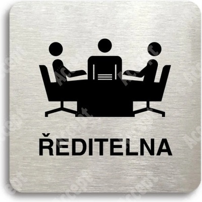 ACCEPT Piktogram ředitelna - stříbrná tabulka - černý tisk bez rámečku