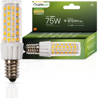 LED žárovka LED E14 T25 10W = 75W 970lm 3000K Teplá bílá 320° LUMILED