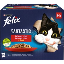 Felix Fantastic kura hovädzie králik jahňacie v želé 24 x 85 g