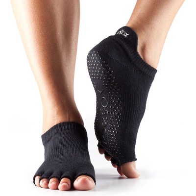 Toesox Halftoe Low rise Grip protišmykové ponožky čierne